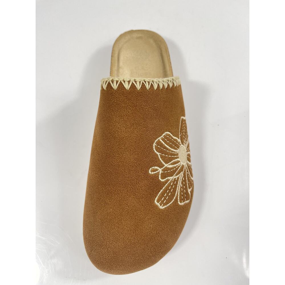 G.C. Shoes Jamie Shoes Womens Size 8.5 Brown Cognac Floral Mule Slippers New Box - Picture 2 of 9